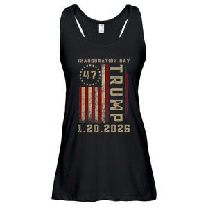 Donald Trump Inauguration Day 2025 47th President 47 Us Flag Ladies Essential Flowy Tank