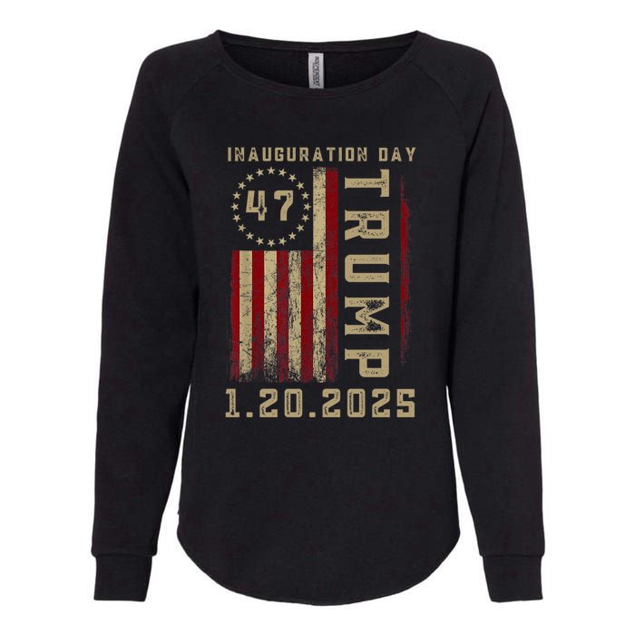 Donald Trump Inauguration Day 2025 47th President 47 Us Flag Womens California Wash Sweatshirt