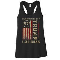 Donald Trump Inauguration Day 2025 47th President 47 Us Flag Women's Racerback Tank