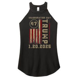 Donald Trump Inauguration Day 2025 47th President 47 Us Flag Women's Perfect Tri Rocker Tank