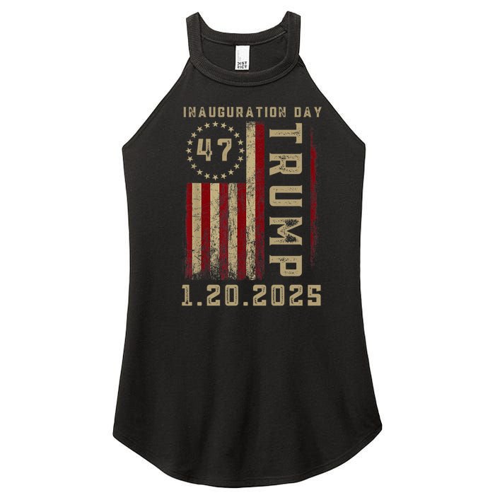 Donald Trump Inauguration Day 2025 47th President 47 Us Flag Women's Perfect Tri Rocker Tank