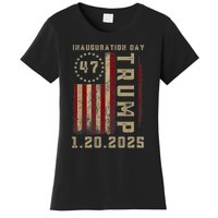 Donald Trump Inauguration Day 2025 47th President 47 Us Flag Women's T-Shirt