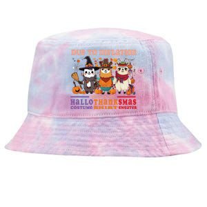 Due To Inflation Halloween Thanksgiving Ugly Christmas Llama Sweat Tie-Dyed Bucket Hat