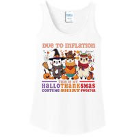 Due To Inflation Halloween Thanksgiving Ugly Christmas Llama Sweat Ladies Essential Tank