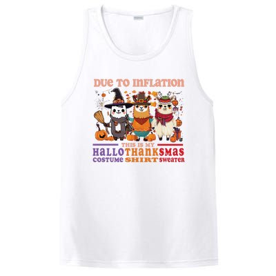 Due To Inflation Halloween Thanksgiving Ugly Christmas Llama Sweat PosiCharge Competitor Tank