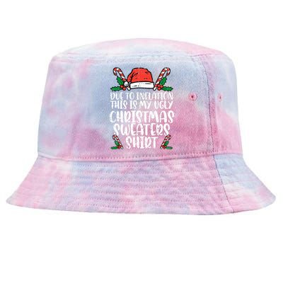 Due To Inflation Funny Christmas Sweater Xmas Tie-Dyed Bucket Hat