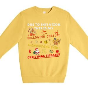 Due To Inflation This Is My Funny Halloween Christmas Premium Crewneck Sweatshirt