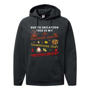 Due To Inflation This Is My Funny Halloween Christmas Performance Fleece Hoodie