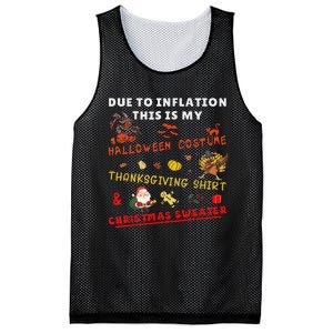 Due To Inflation This Is My Funny Halloween Christmas Mesh Reversible Basketball Jersey Tank