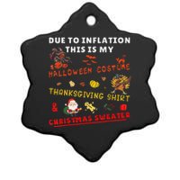 Due To Inflation This Is My Funny Halloween Christmas Ceramic Star Ornament