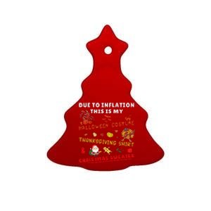 Due To Inflation This Is My Funny Halloween Christmas Ceramic Tree Ornament