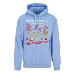 Due To Inflation This Is My Funny Halloween Christmas Unisex Surf Hoodie