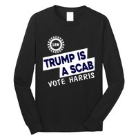 Donald Trump Is A Scab Vote Harris Anti Trump We Are Not Going Back Long Sleeve Shirt