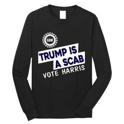 Donald Trump Is A Scab Vote Harris Anti Trump We Are Not Going Back Long Sleeve Shirt