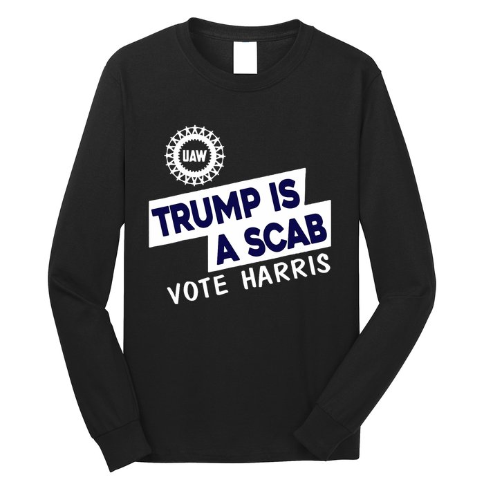 Donald Trump Is A Scab Vote Harris Anti Trump We Are Not Going Back Long Sleeve Shirt