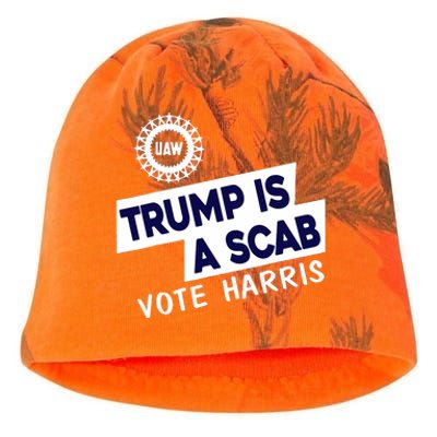 Donald Trump Is A Scab Vote Harris Anti Trump We Are Not Going Back Kati - Camo Knit Beanie