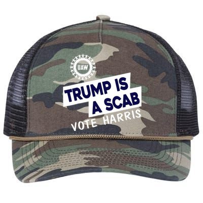 Donald Trump Is A Scab Vote Harris Anti Trump We Are Not Going Back Retro Rope Trucker Hat Cap