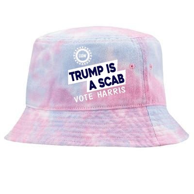 Donald Trump Is A Scab Vote Harris Anti Trump We Are Not Going Back Tie-Dyed Bucket Hat