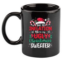 Due To Inflation This Is My Ugly Christmas Pajamas Gift 11oz C Handle Ceramic Mug