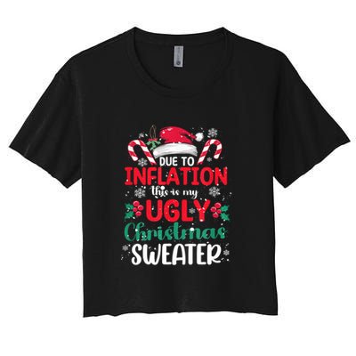 Due To Inflation This Is My Ugly Christmas Pajamas Gift Crop Top