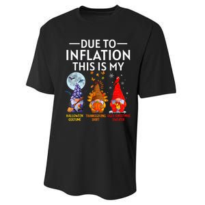 Due To Inflation This Is My Funny Gnomes Halloween Costume Performance Sprint T-Shirt