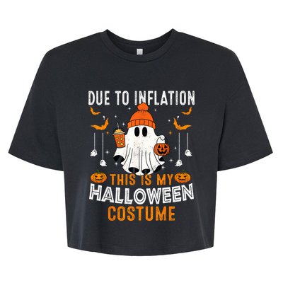 Due To Inflation This Is My Halloween Costume Funny Pumpkins Bella+Canvas Jersey Crop Tee