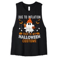 Due To Inflation This Is My Halloween Costume Funny Pumpkins Women's Racerback Cropped Tank