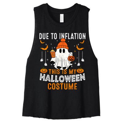 Due To Inflation This Is My Halloween Costume Funny Pumpkins Women's Racerback Cropped Tank