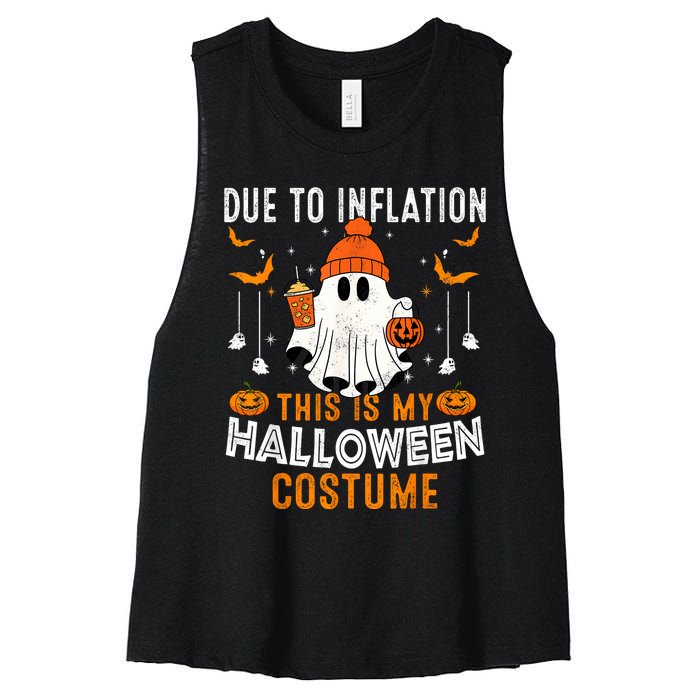 Due To Inflation This Is My Halloween Costume Funny Pumpkins Women's Racerback Cropped Tank