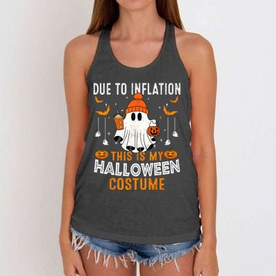 Due To Inflation This Is My Halloween Costume Funny Pumpkins Women's Knotted Racerback Tank