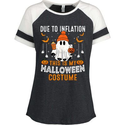 Due To Inflation This Is My Halloween Costume Funny Pumpkins Enza Ladies Jersey Colorblock Tee