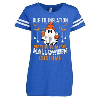 Due To Inflation This Is My Halloween Costume Funny Pumpkins Enza Ladies Jersey Football T-Shirt