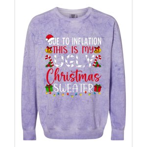 Due To Inflation Ugly Christmas Sweater Funny Xmas Holiday Colorblast Crewneck Sweatshirt