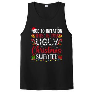 Due To Inflation Ugly Christmas Sweater Funny Xmas Holiday PosiCharge Competitor Tank