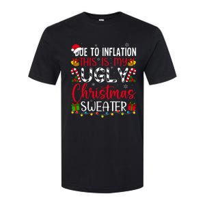 Due To Inflation Ugly Christmas Sweater Funny Xmas Holiday Softstyle CVC T-Shirt