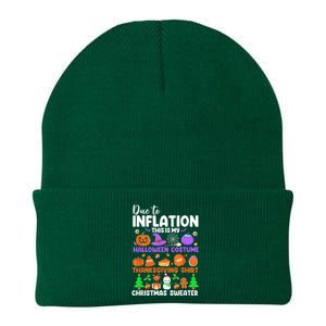 Due To Inflation This Is My Funny Halloween Costume Knit Cap Winter Beanie