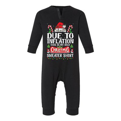 Due To Inflation Ugly Christmas Sweaters Funny Infant Fleece One Piece