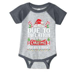 Due To Inflation Ugly Christmas Sweaters Funny Infant Baby Jersey Bodysuit