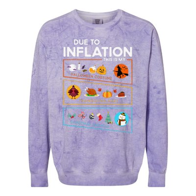 Due To Inflation Halloween Thanksgiving Christmas Sweater Colorblast Crewneck Sweatshirt