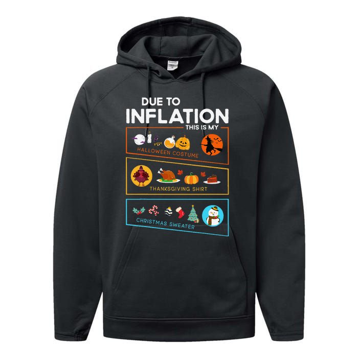 Due To Inflation Halloween Thanksgiving Christmas Sweater Performance Fleece Hoodie