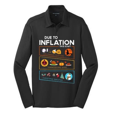 Due To Inflation Halloween Thanksgiving Christmas Sweater Silk Touch Performance Long Sleeve Polo