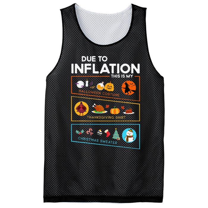 Due To Inflation Halloween Thanksgiving Christmas Sweater Mesh Reversible Basketball Jersey Tank