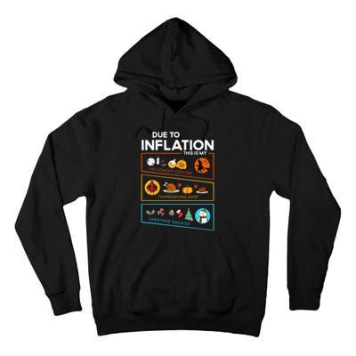 Due To Inflation Halloween Thanksgiving Christmas Sweater Tall Hoodie