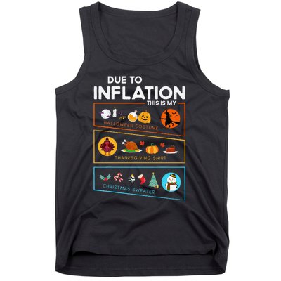 Due To Inflation Halloween Thanksgiving Christmas Sweater Tank Top