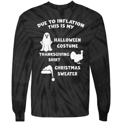 Due To Inflation Halloween Thanksgiving Christmas Sweater Tie-Dye Long Sleeve Shirt