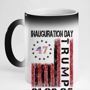 Donald Trump Inauguration Day 2025 47th President Usa Flag 11oz Black Color Changing Mug