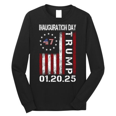 Donald Trump Inauguration Day 2025 47th President Usa Flag Long Sleeve Shirt