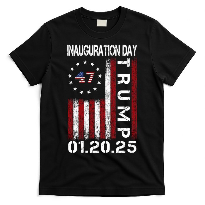 Donald Trump Inauguration Day 2025 47th President Usa Flag T-Shirt