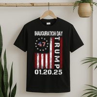 Donald Trump Inauguration Day 2025 47th President Usa Flag T-Shirt