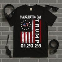 Donald Trump Inauguration Day 2025 47th President Usa Flag T-Shirt